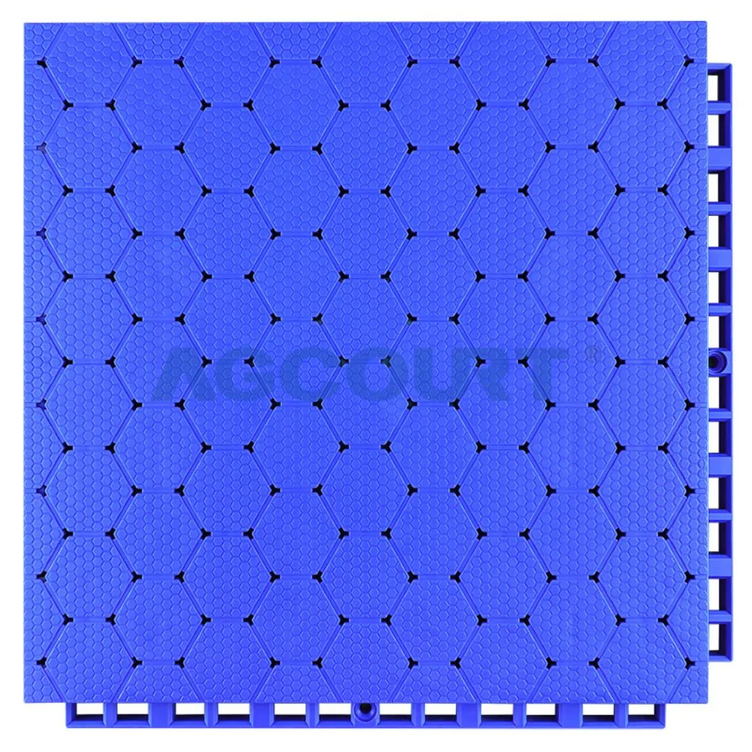 AG-V1-MAX 16mm TPE Hexagonal Interlocking Sports Flooring with Drainages