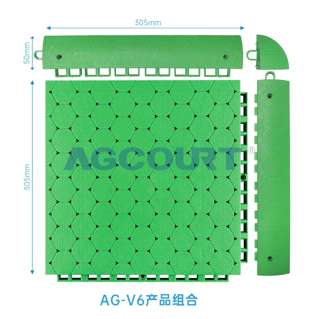 AG-V1-MAX 16mm TPE Hexagonal Interlocking Sports Flooring with Drainages