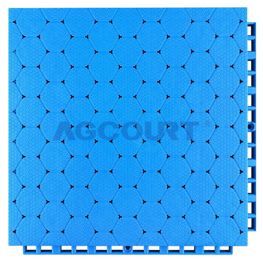 AG-V1-MAX 16mm TPE Hexagonal Interlocking Sports Flooring with Drainages