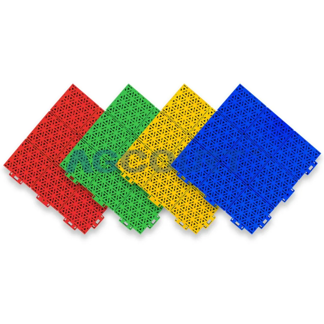 AG-P5 Soft Connection Nine-Square Grid Anti-Slip Hexagonal PP Tiles Suspended Interlocking Modular Flooring